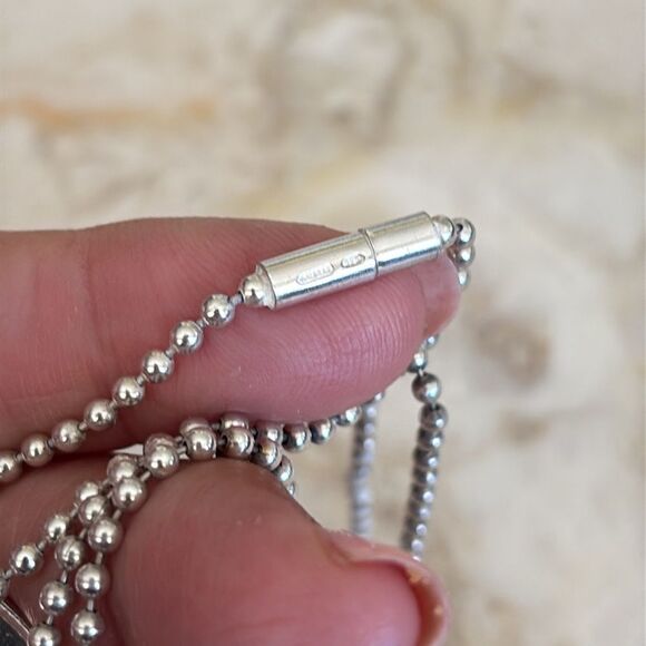 Gucci 925 Sterling Silver 2 Dog Tags Ball Chain Necklace Unisex Rare 52g - Picture 7 of 8
